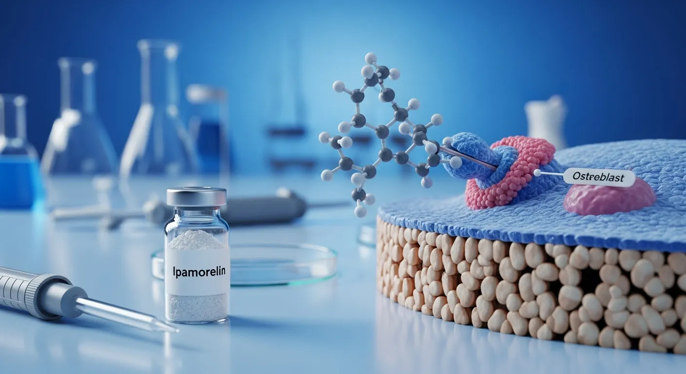 Ipamorelin selective growth hormone secretagogue peptide research, ghrelin receptor binding and bone biology studies in Australia